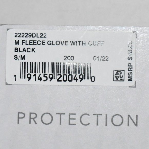 UR Men's Thermal Recycled Fleece CUFFED Gloves Black Size S/M: #22229DL22 NWT - Picture 2 of 4